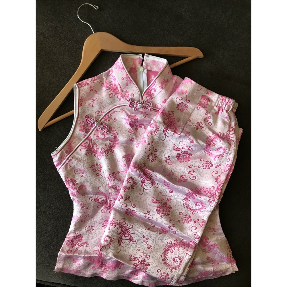 Beautiful Vintage Silk Changri Top and Skirt set